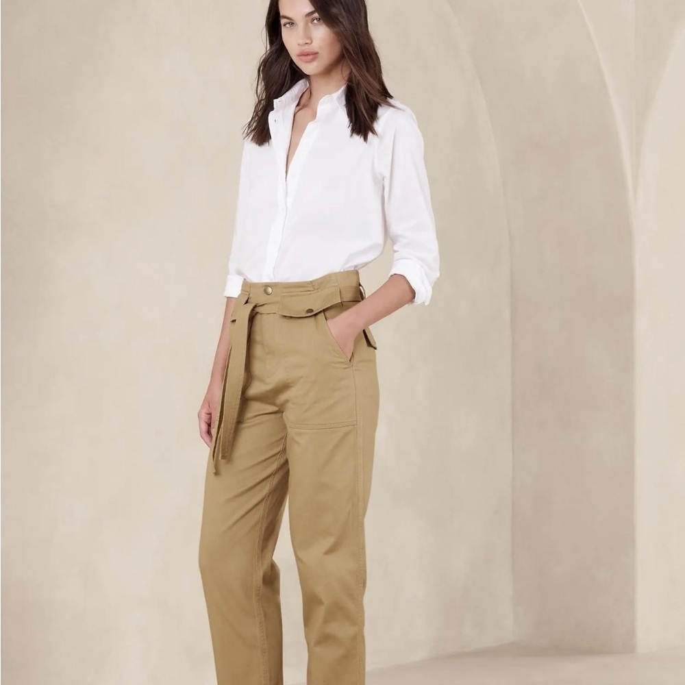 Banana Republic Factory Utility Tan Belted Trousers NWT *non-stretch*